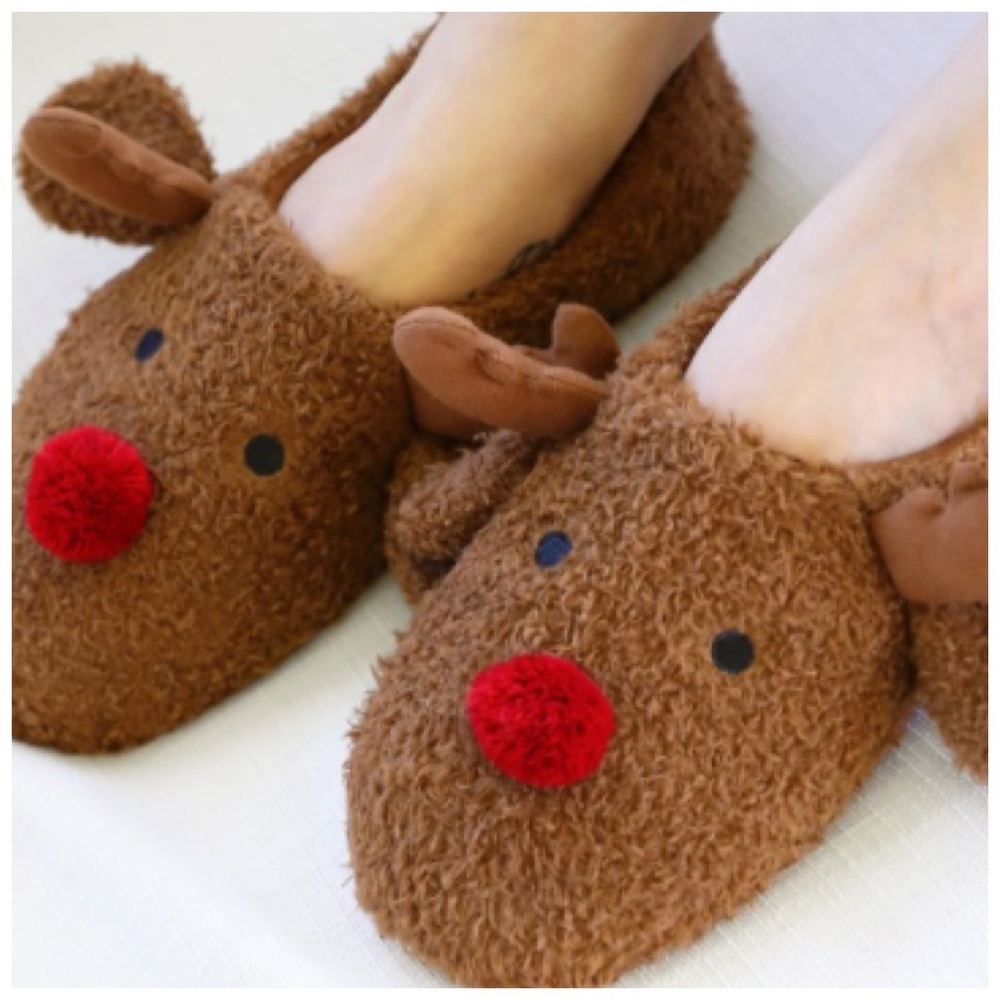 Rudolph reindeer Christmas slippers